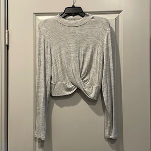 Grey front-knot sweater from Target (xhilaration)